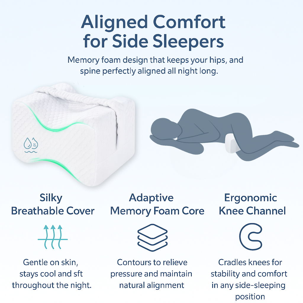 CloudKnee™ - Side-Sleep Knee Pillow with Strap